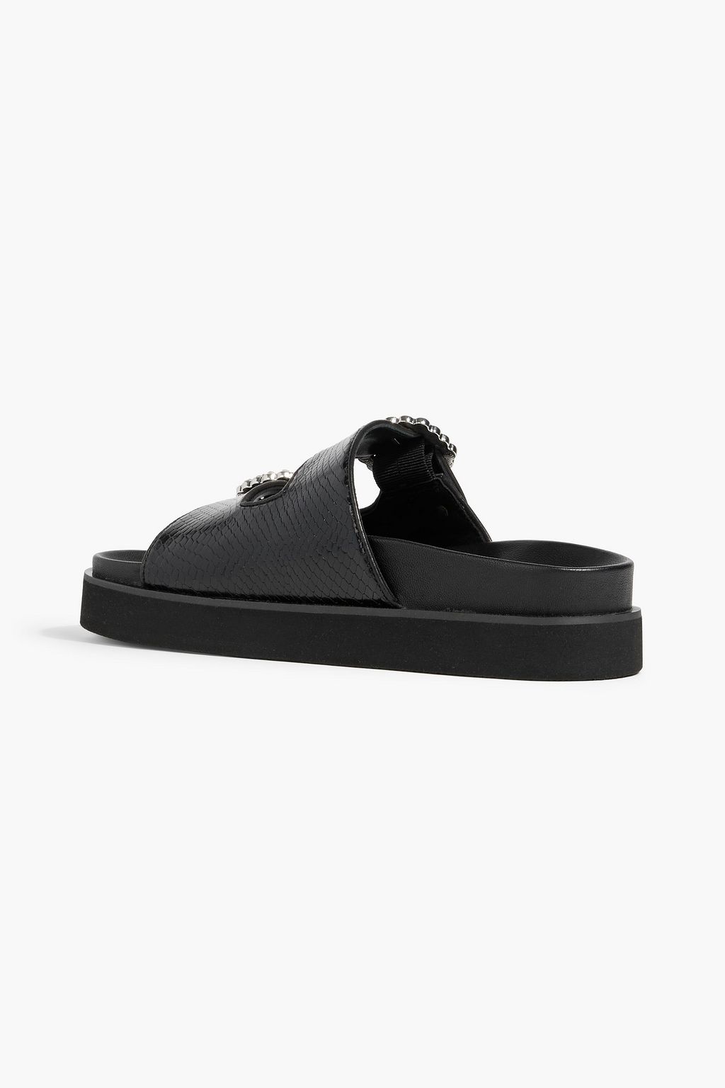 MAJE Buckled snake-effect leather sandals