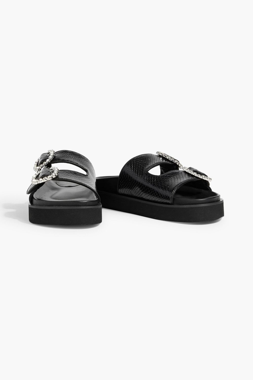 MAJE Buckled snake-effect leather sandals