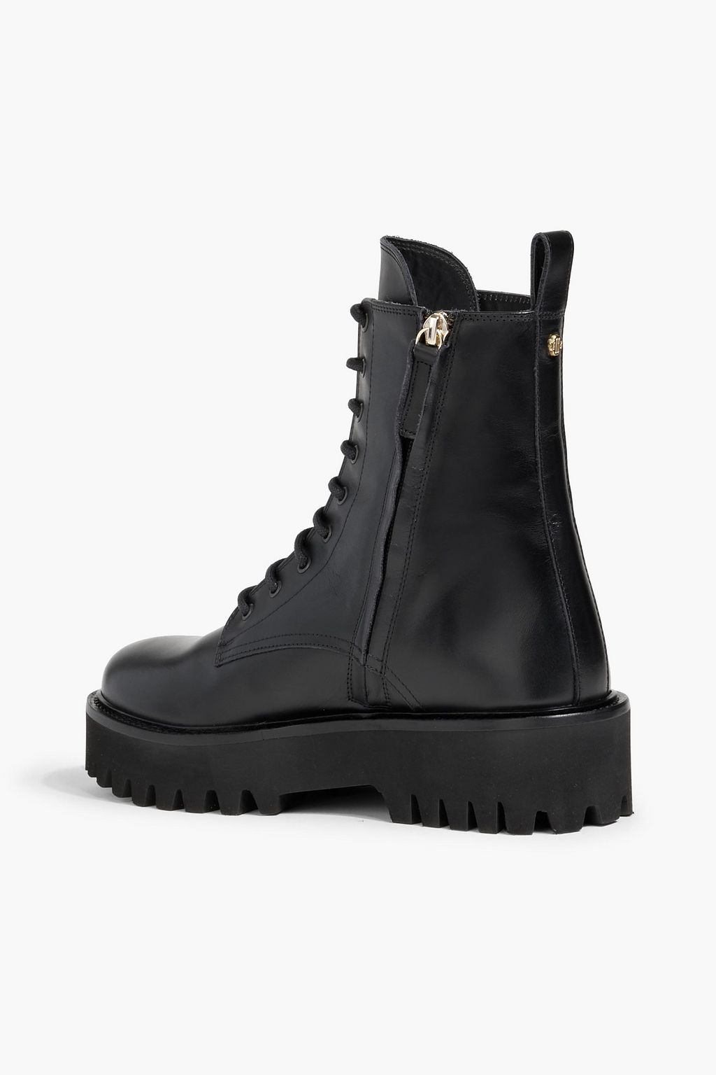 MAJE Embossed leather combat boots
