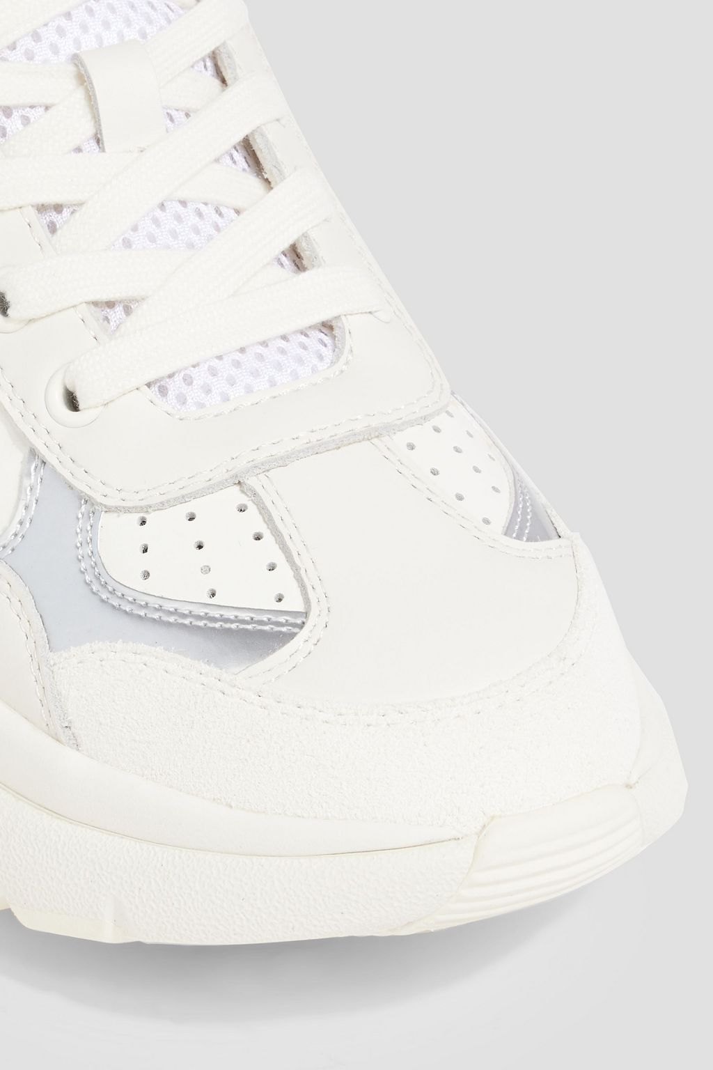 MAJE Mesh, leather and suede sneakers
