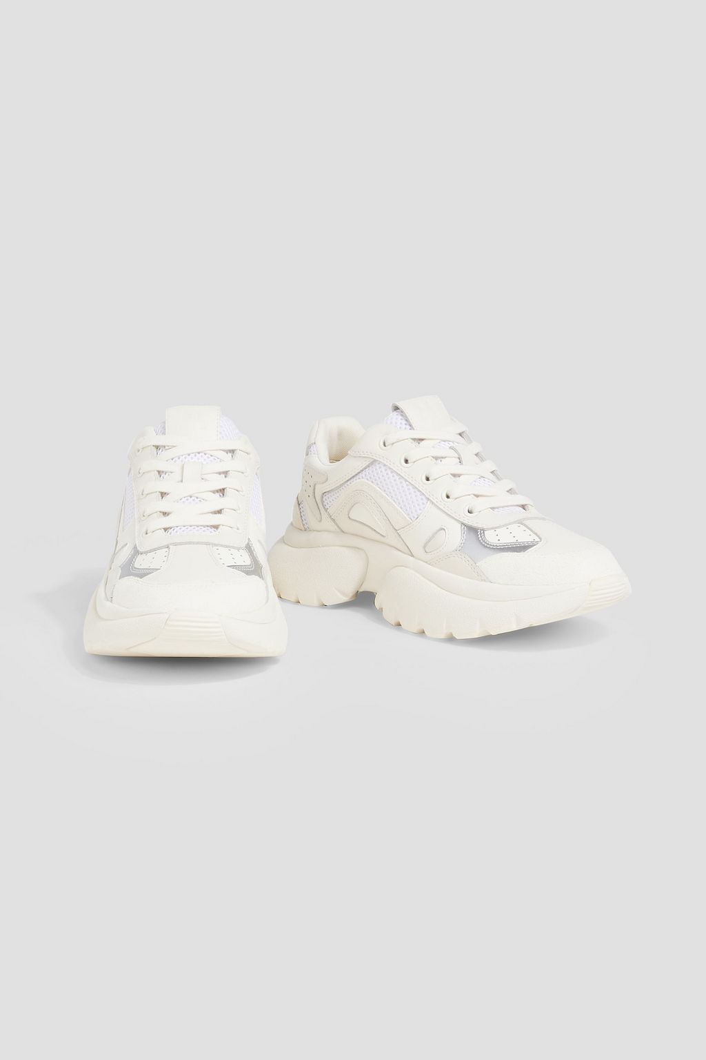MAJE Mesh, leather and suede sneakers
