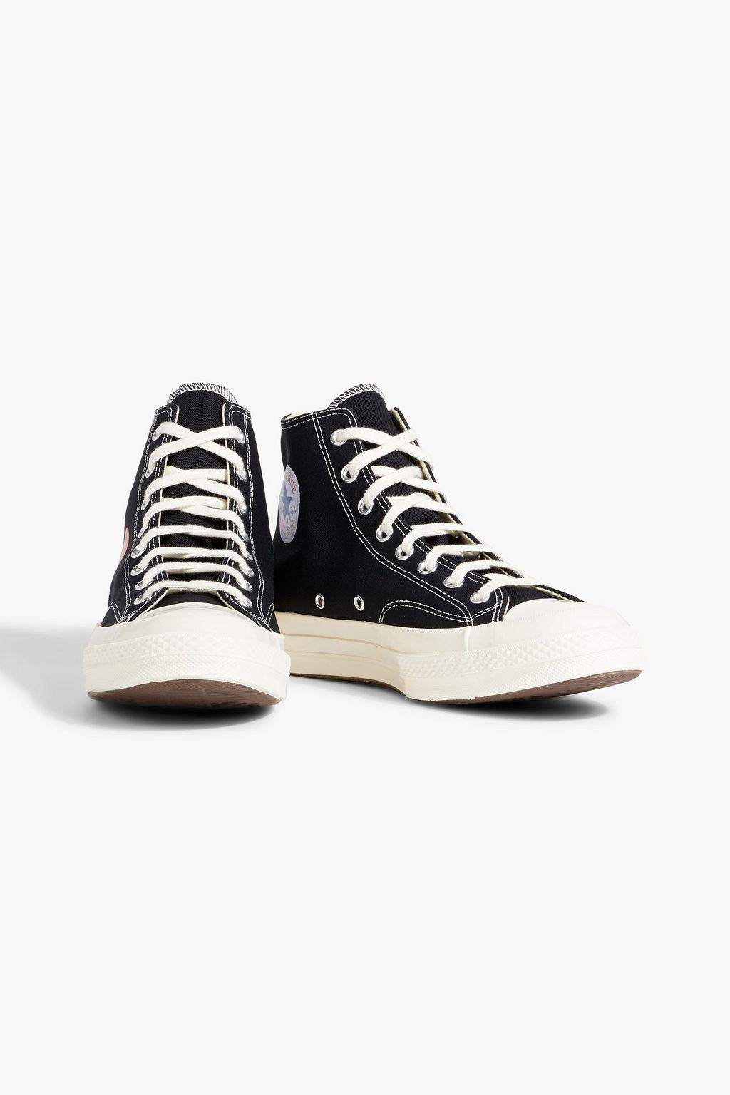 CONVERSE X COMME DES GARÇONS PLAY حذاء سنيكرز "تشاك 70" بطول فوق الكاحل من الكنفا مزين بطبعات