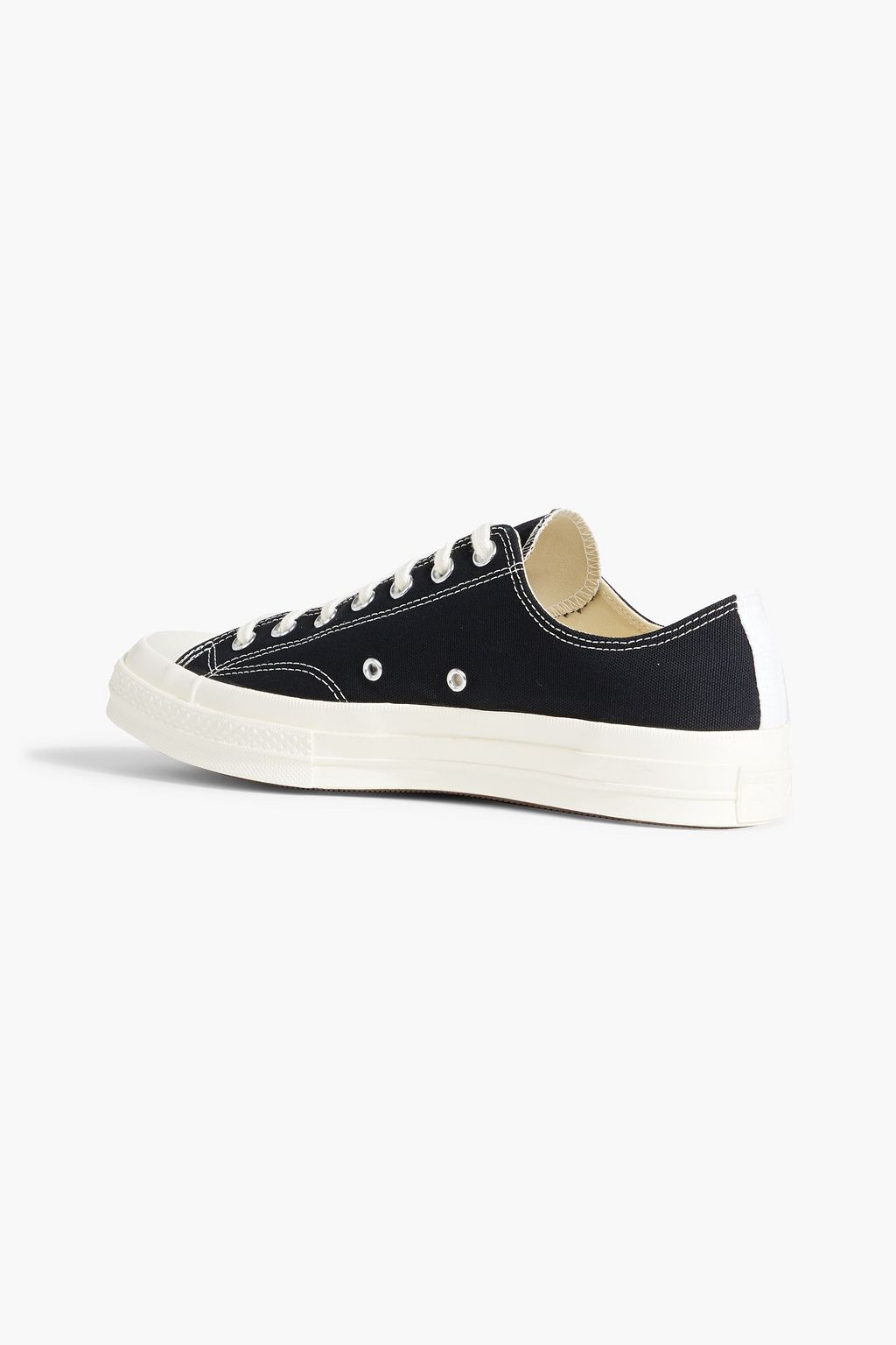 CONVERSE X COMME DES GARÇONS PLAY حذاء سنيكرز "تشاك 70" من الكنفا ومزين بطبعات