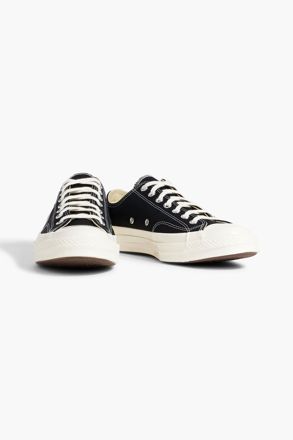 CONVERSE X COMME DES GARÇONS PLAY حذاء سنيكرز "تشاك 70" من الكنفا ومزين بطبعات