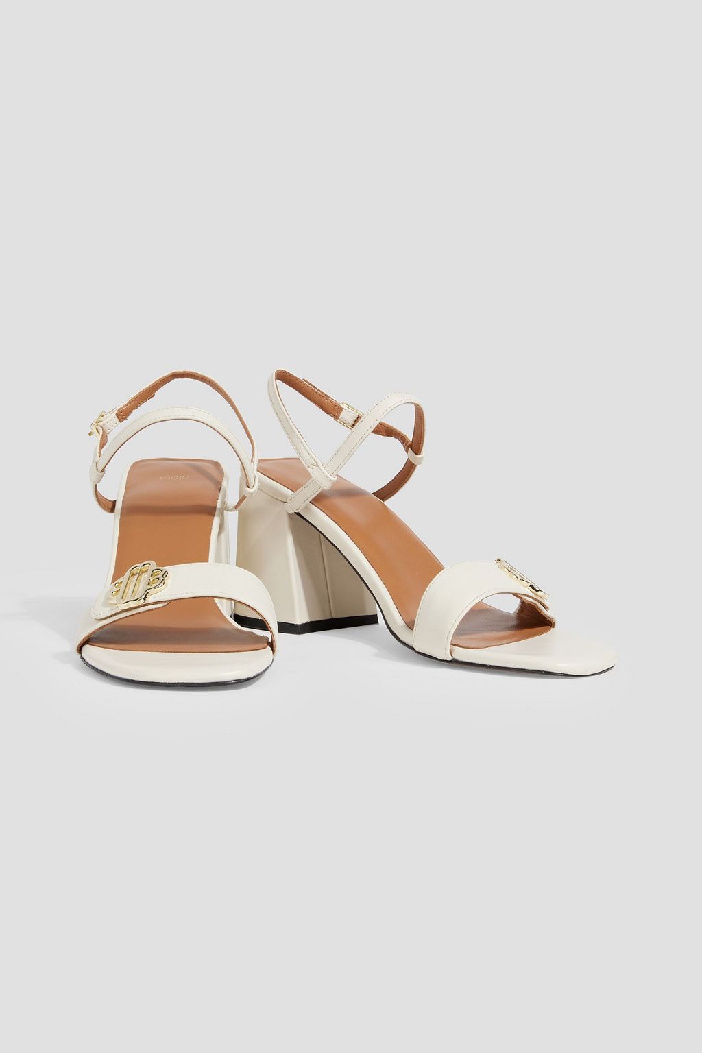 MAJE Embellished leather slingback sandals