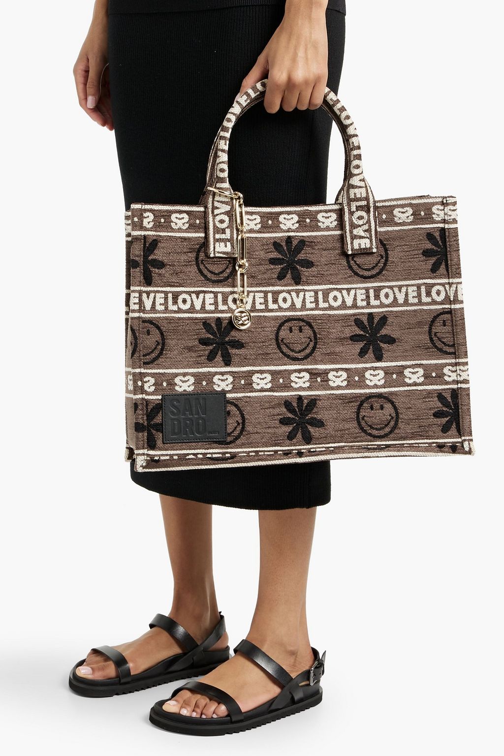SANDRO Jacquard tote