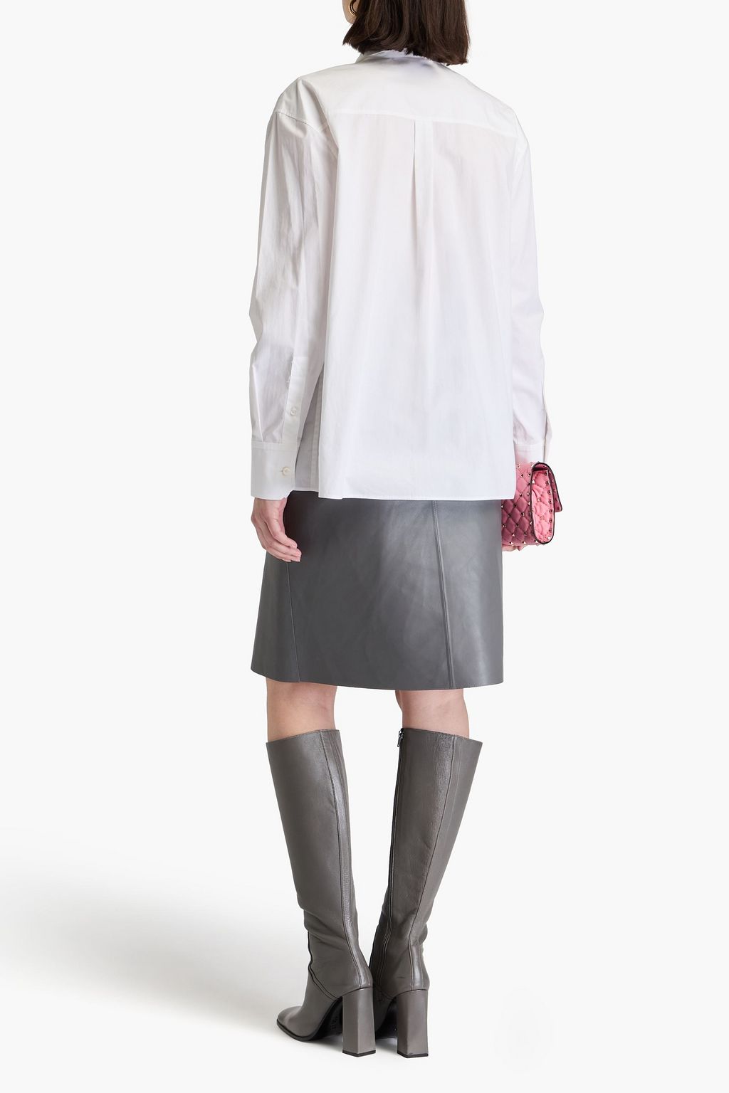 VALENTINO GARAVANI Guipure lace-trimmed cotton-poplin shirt