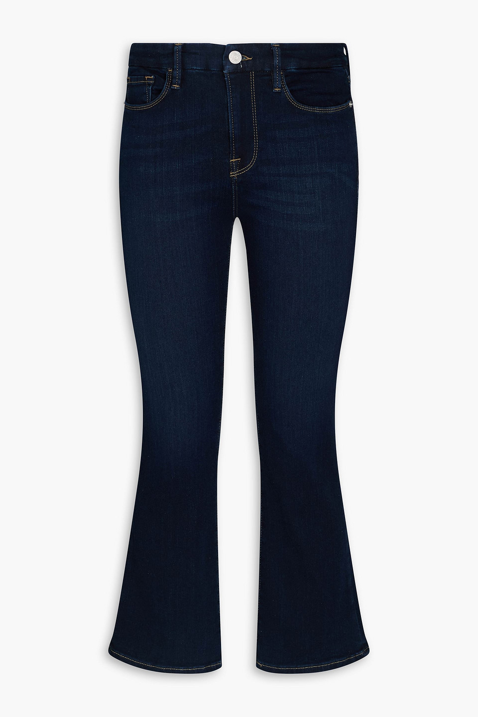 Frame Le Crop Mini Boot Hoch Sitzende Bootcut-jeans In Dunkelblauer Denim