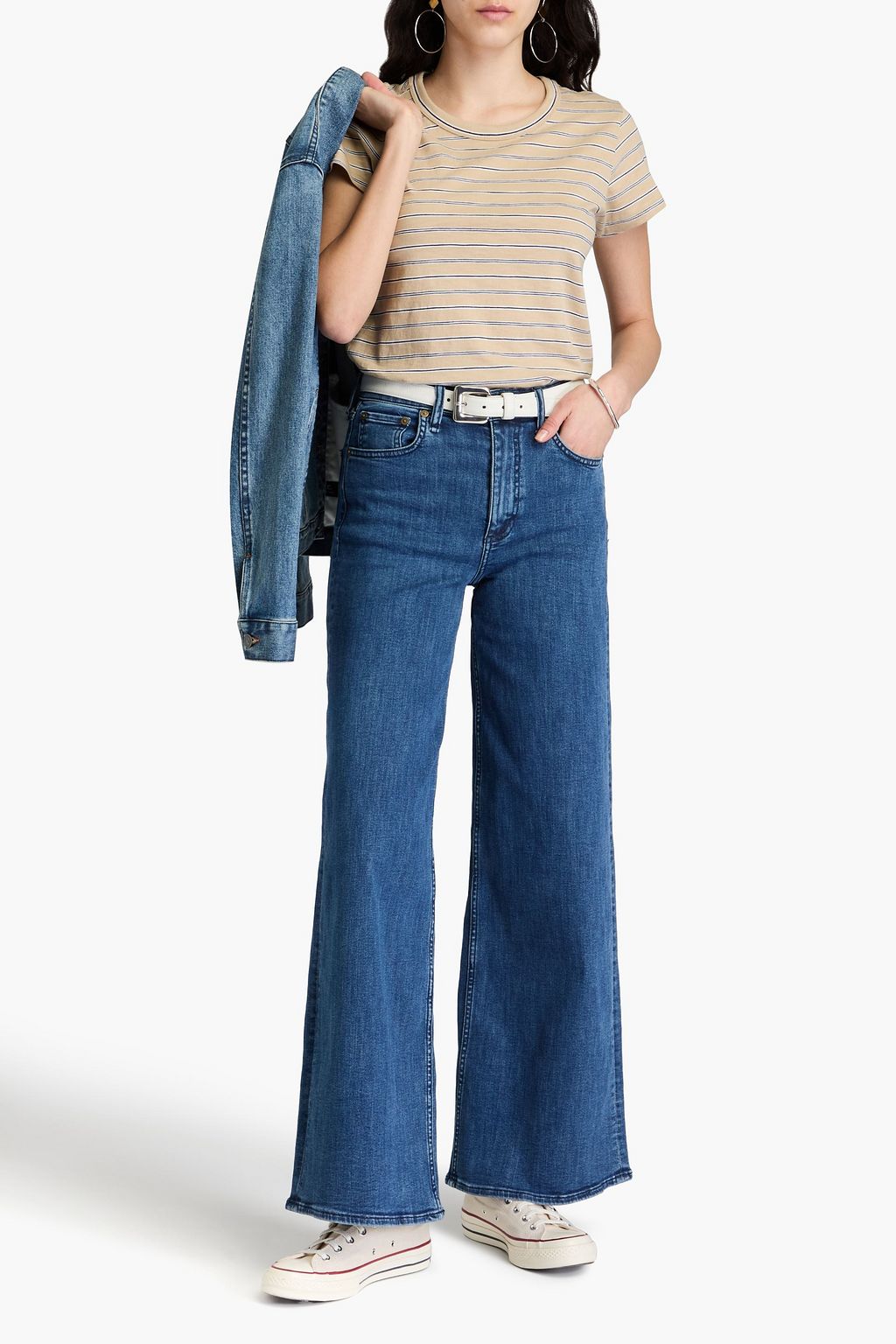 RAG & BONE 하이라이즈 와이드 레그 진
