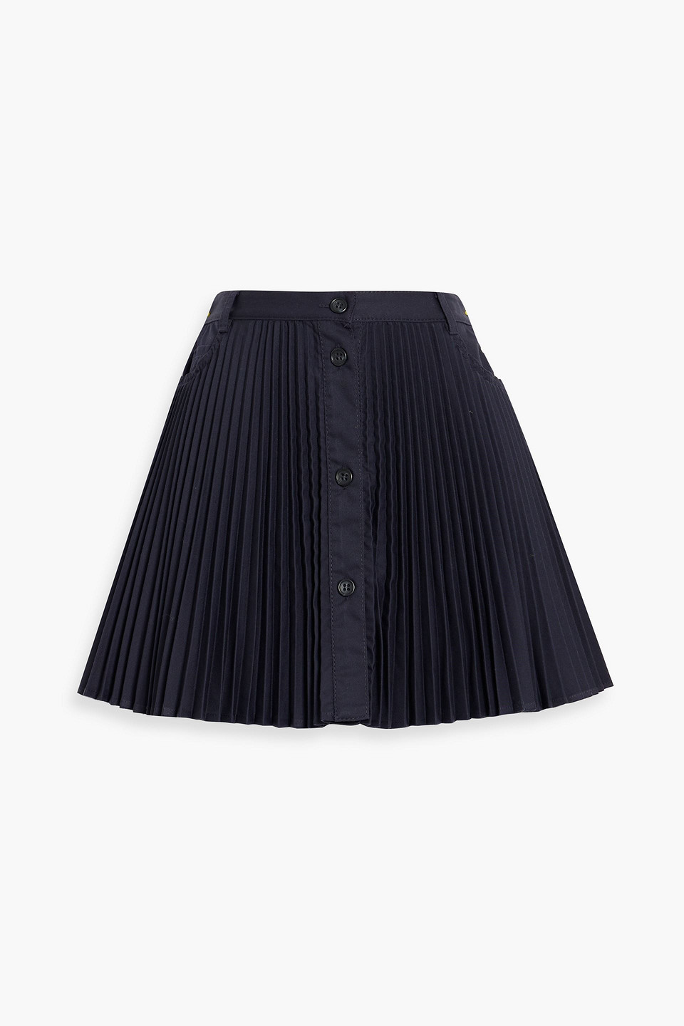 Red Valentino Skirt-effect Pleated Twill Shorts In Blue
