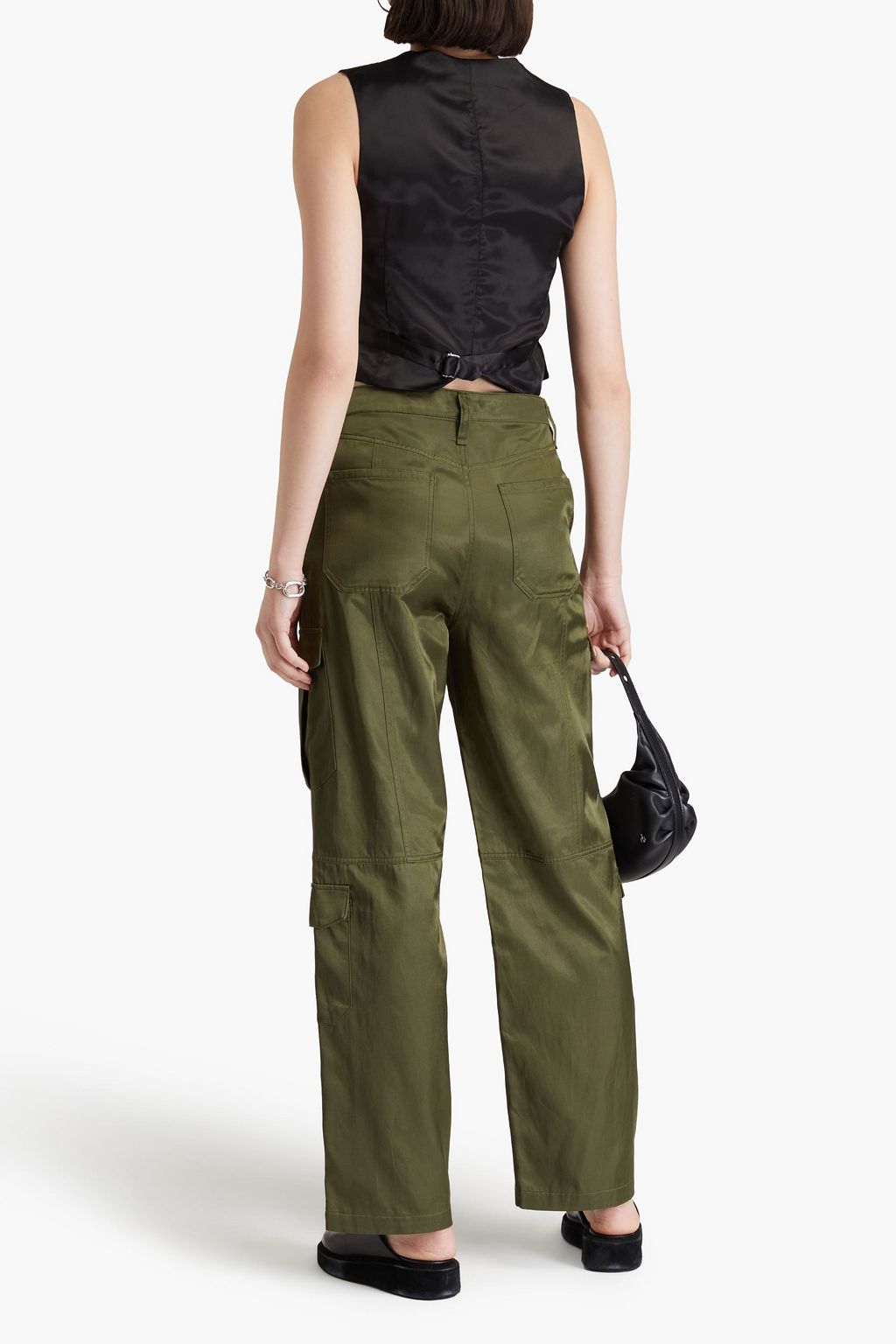 RAG & BONE بنطلون كارغو كايلين من الساتين ومزيج من القطن