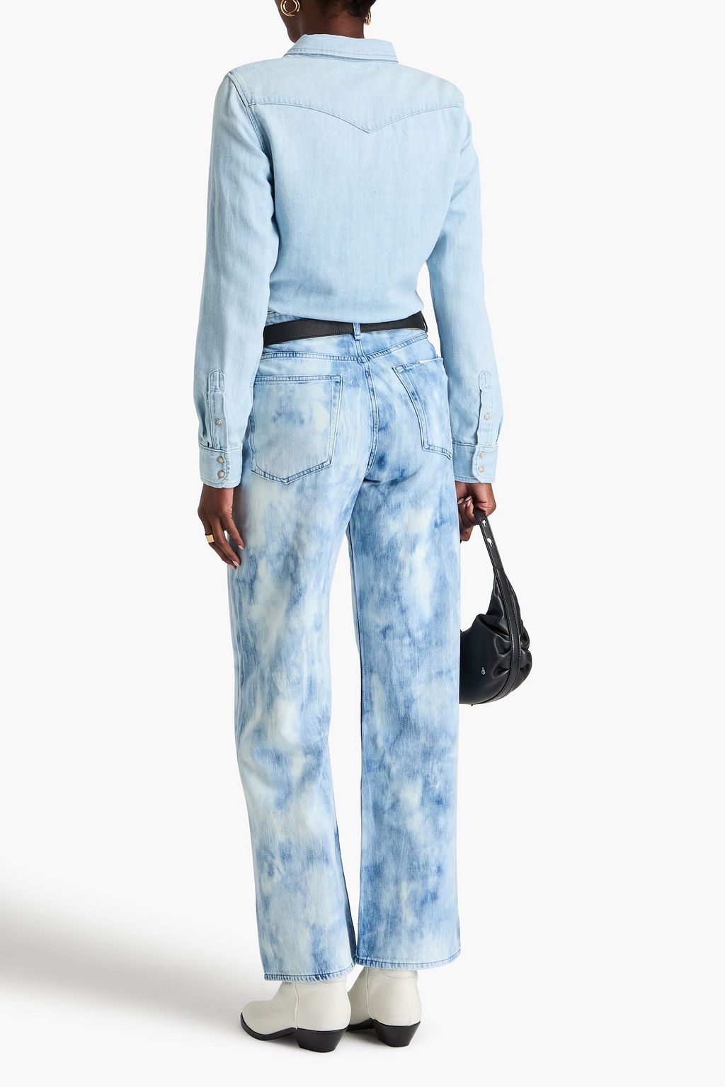 RAG & BONE ハイライズ ワイドレッグジーンズ ブリーチ加工