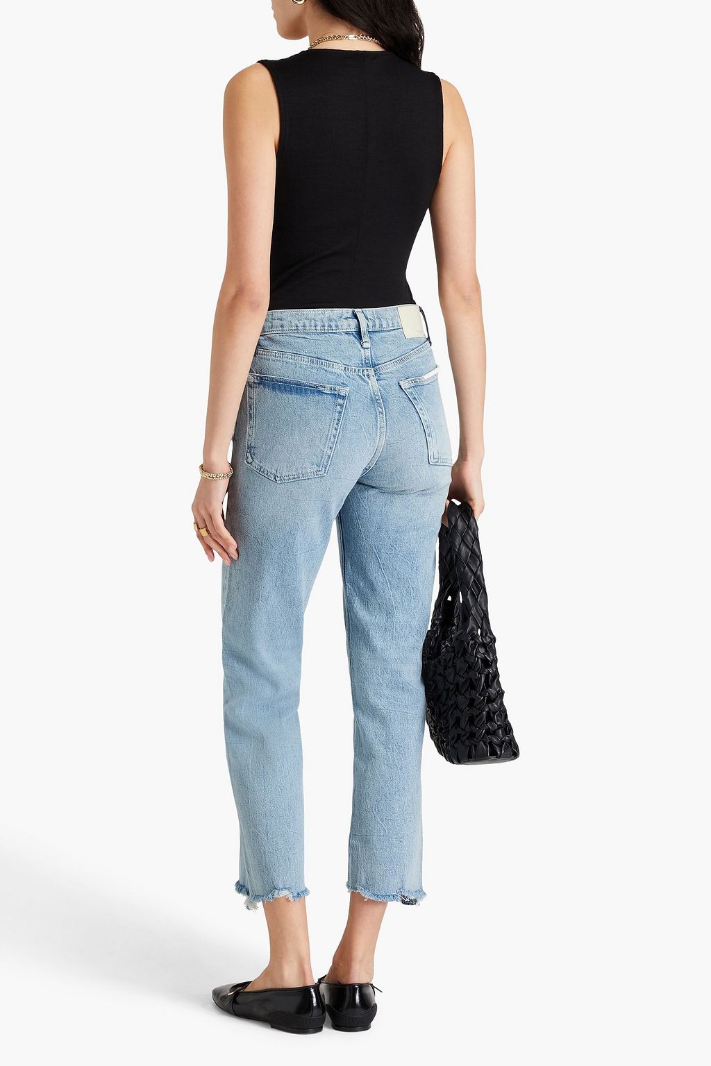RAG & BONE クロップド ハイライズ ストレートレッグジーンズ