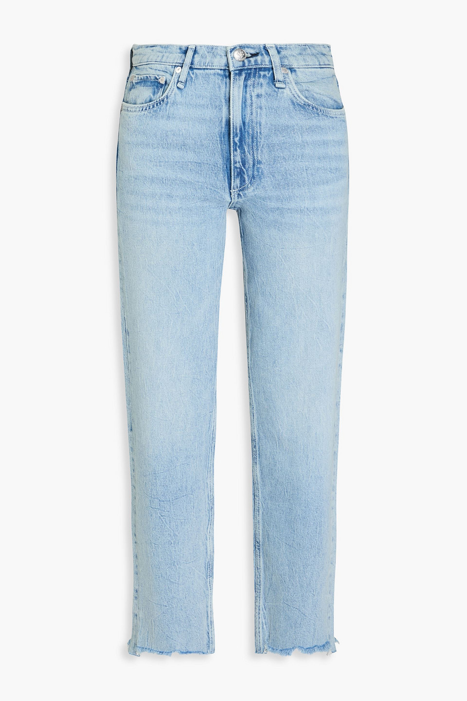 Rag & Bone Harlow Cropped High-rise Straight-leg Jeans In Blue