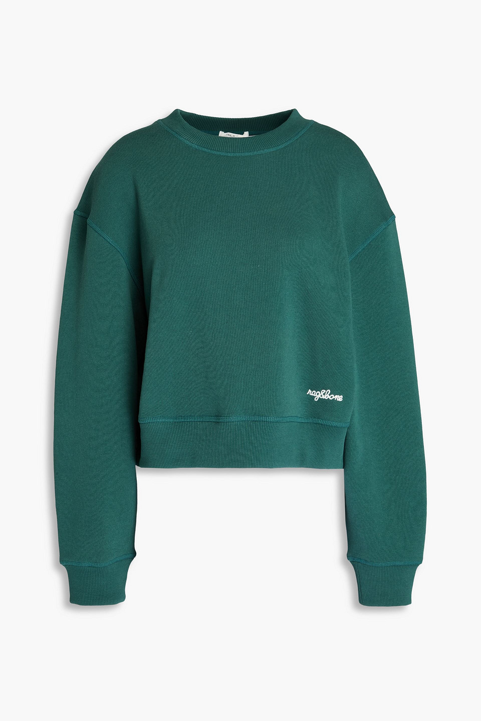Rag & Bone Sweatshirt Aus Frottee Aus Einer Baumwollmischung In Waldgrün