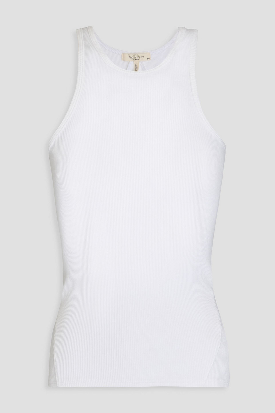Rag & Bone Ribbed Stretch-pima Cotton-jersey Tank In White