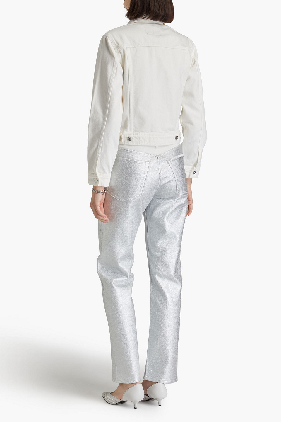  Rag & Bone - Harlow Hoch Sitzende Jeans Mit Geradem Bein Und Beschichtung In Metallic-optik - Metallic - 29 