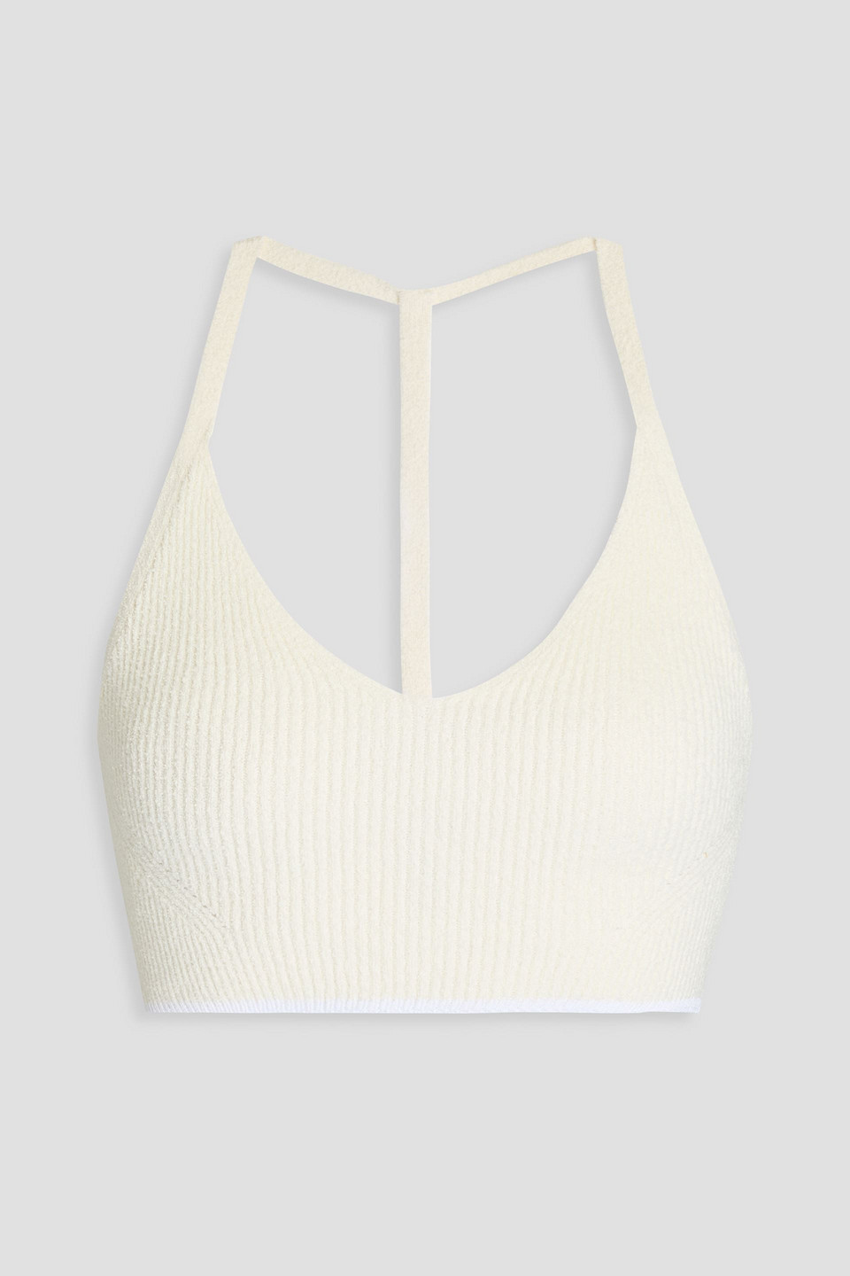 Rag & Bone Soleil Ribbed Cotton-blend Bra Top In Elfenbein