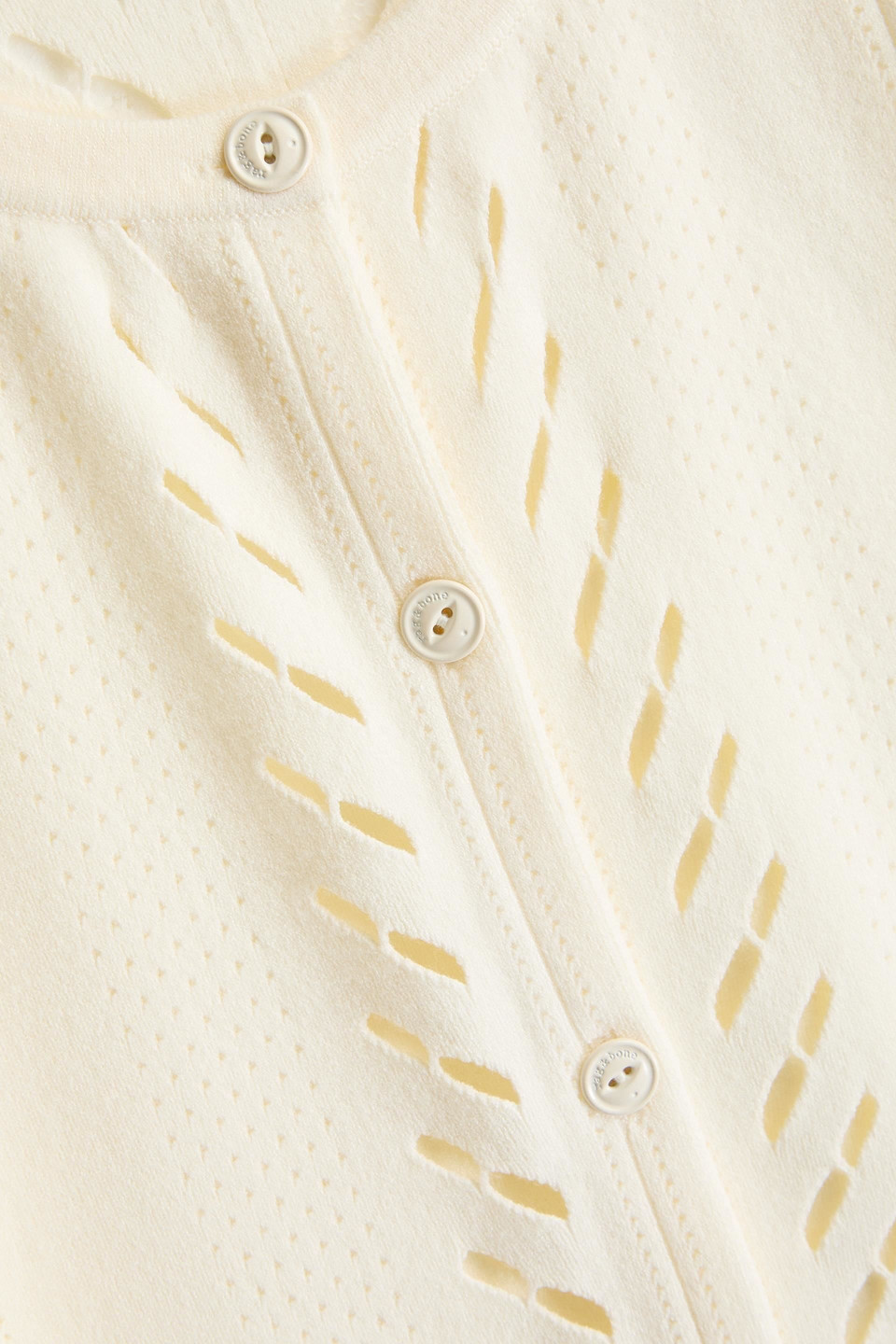 Shop Rag & Bone Pointelle-knit Cardigan In Ivory