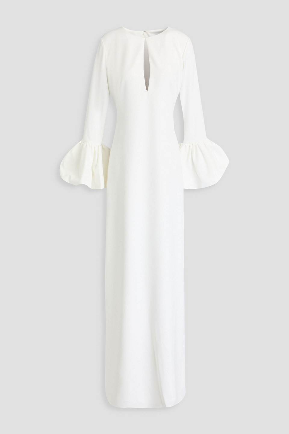 Marchesa Notte Cutout Crepe Maxi Dress In Ivory