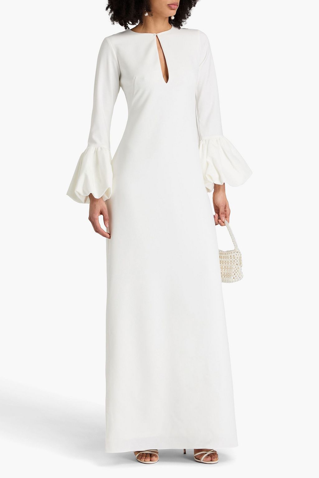 MARCHESA NOTTE Cutout crepe maxi dress