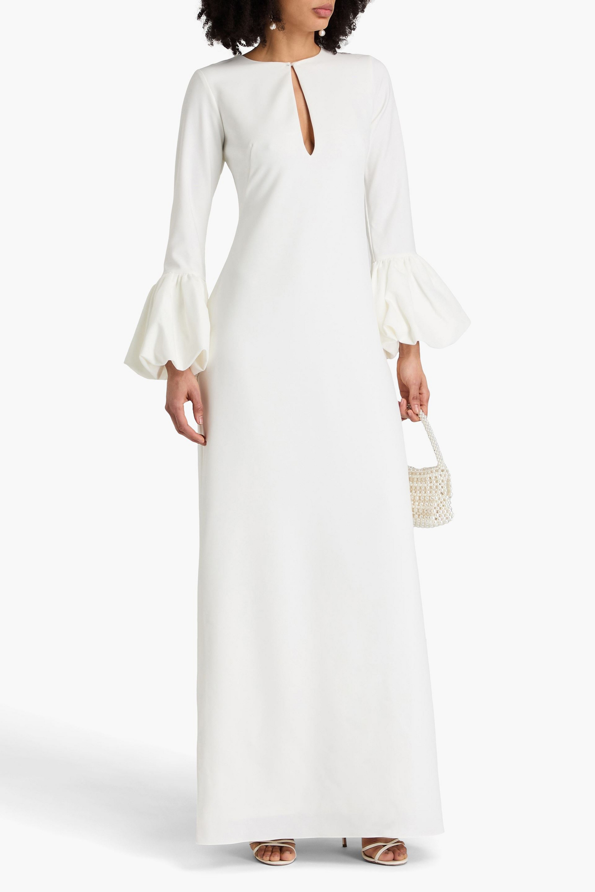 MARCHESA NOTTE Cutout crepe maxi dress
