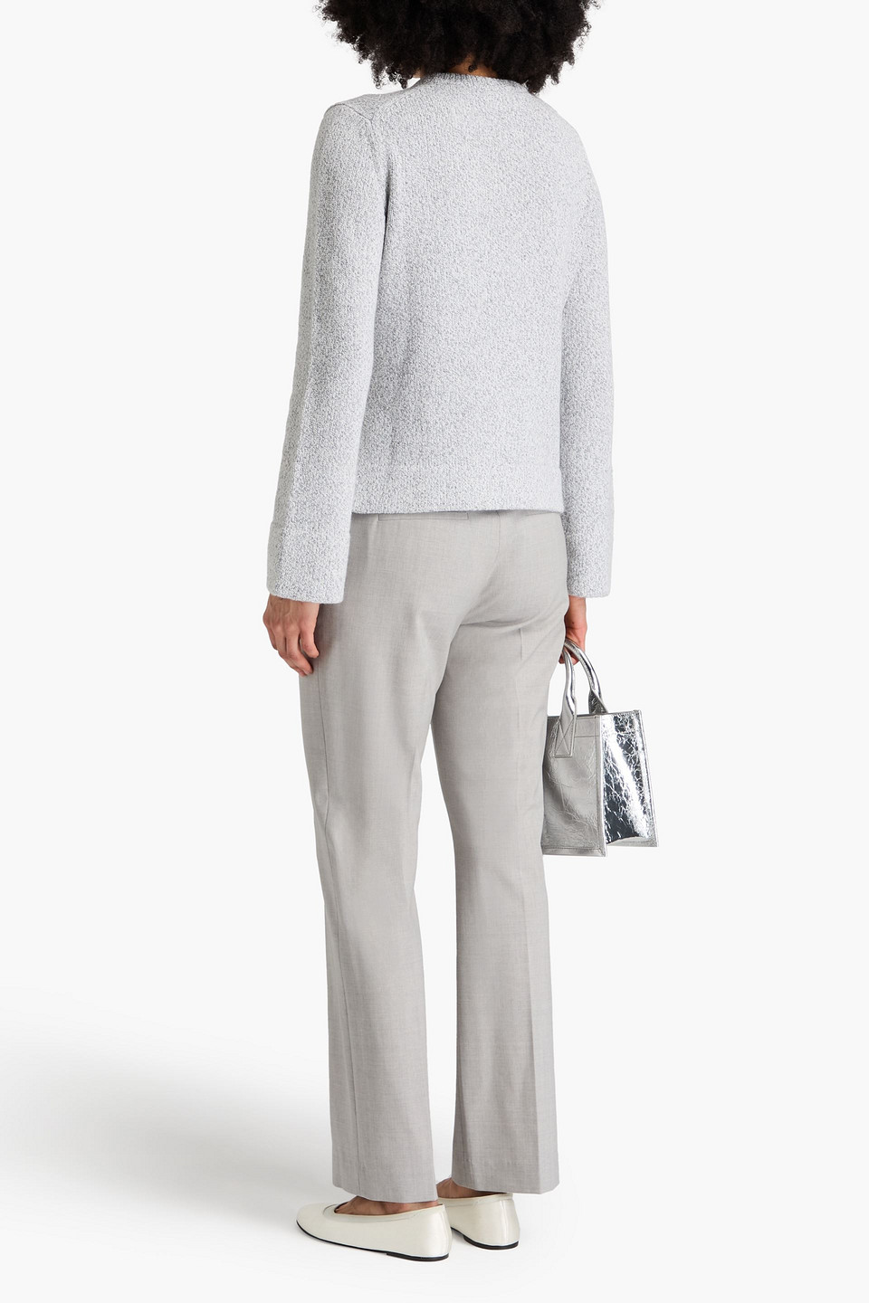Theory Bouclé-knit Sweater In Hellgrau