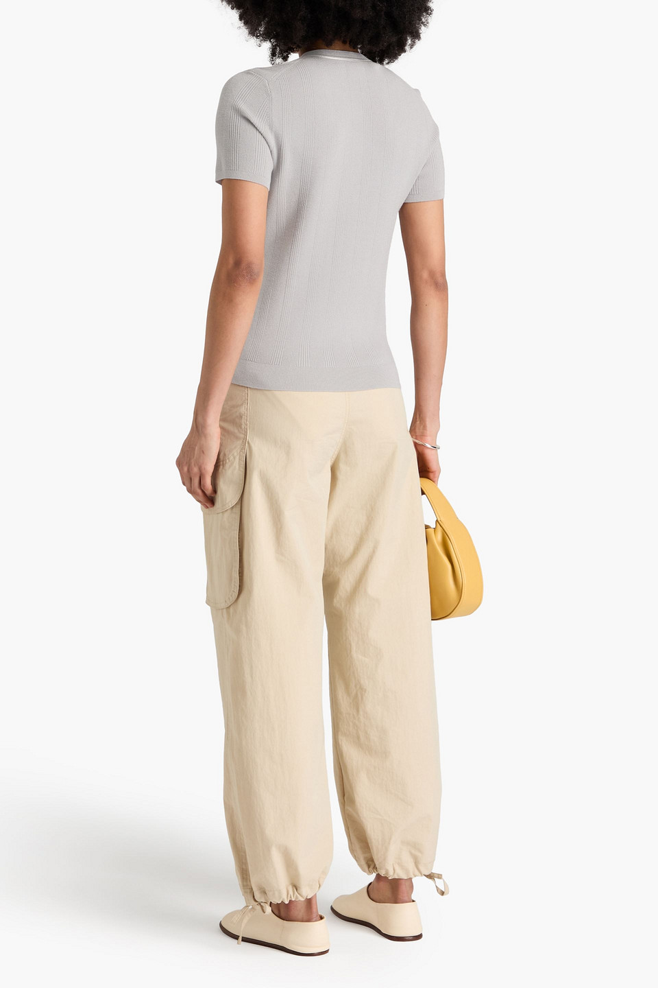 THEORY RIBBED-KNIT POLO SHIRT