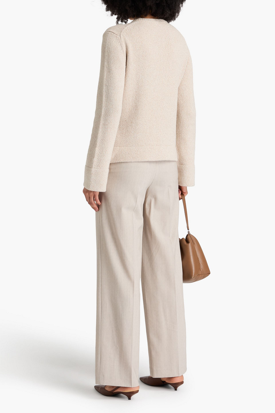 Theory Bouclé-knit Sweater In Beige