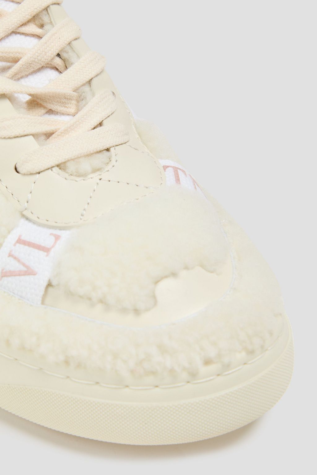 VALENTINO GARAVANI VL7N canvas and shearling sneakers