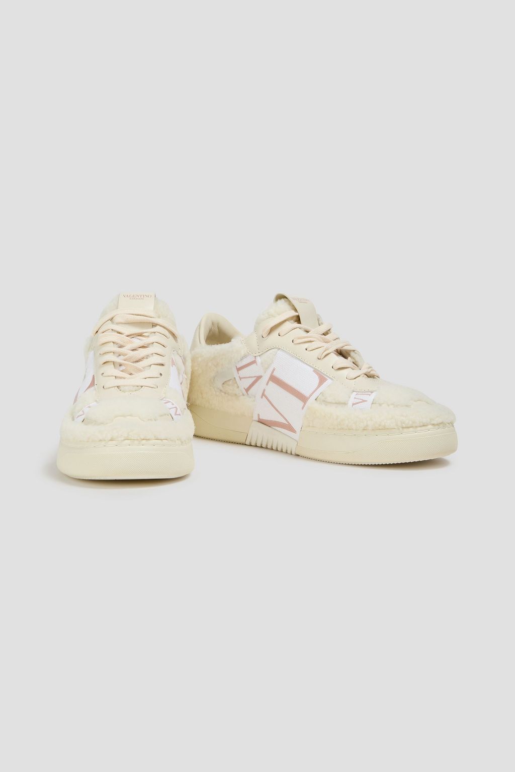 VALENTINO GARAVANI VL7N canvas and shearling sneakers