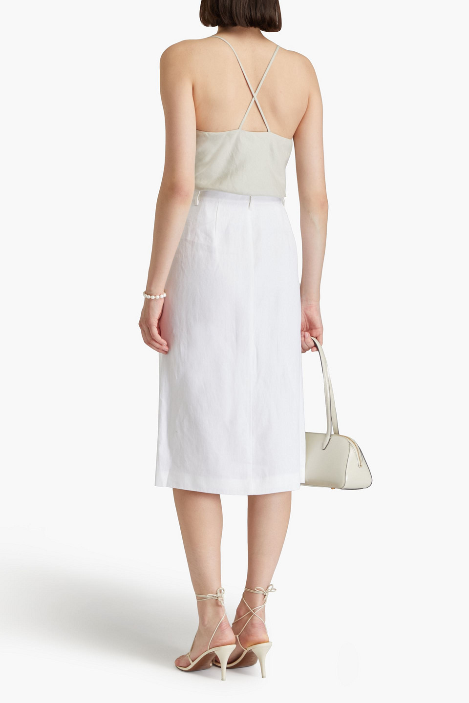  Theory - Linen-blend Twill Camisole - Gray - S 