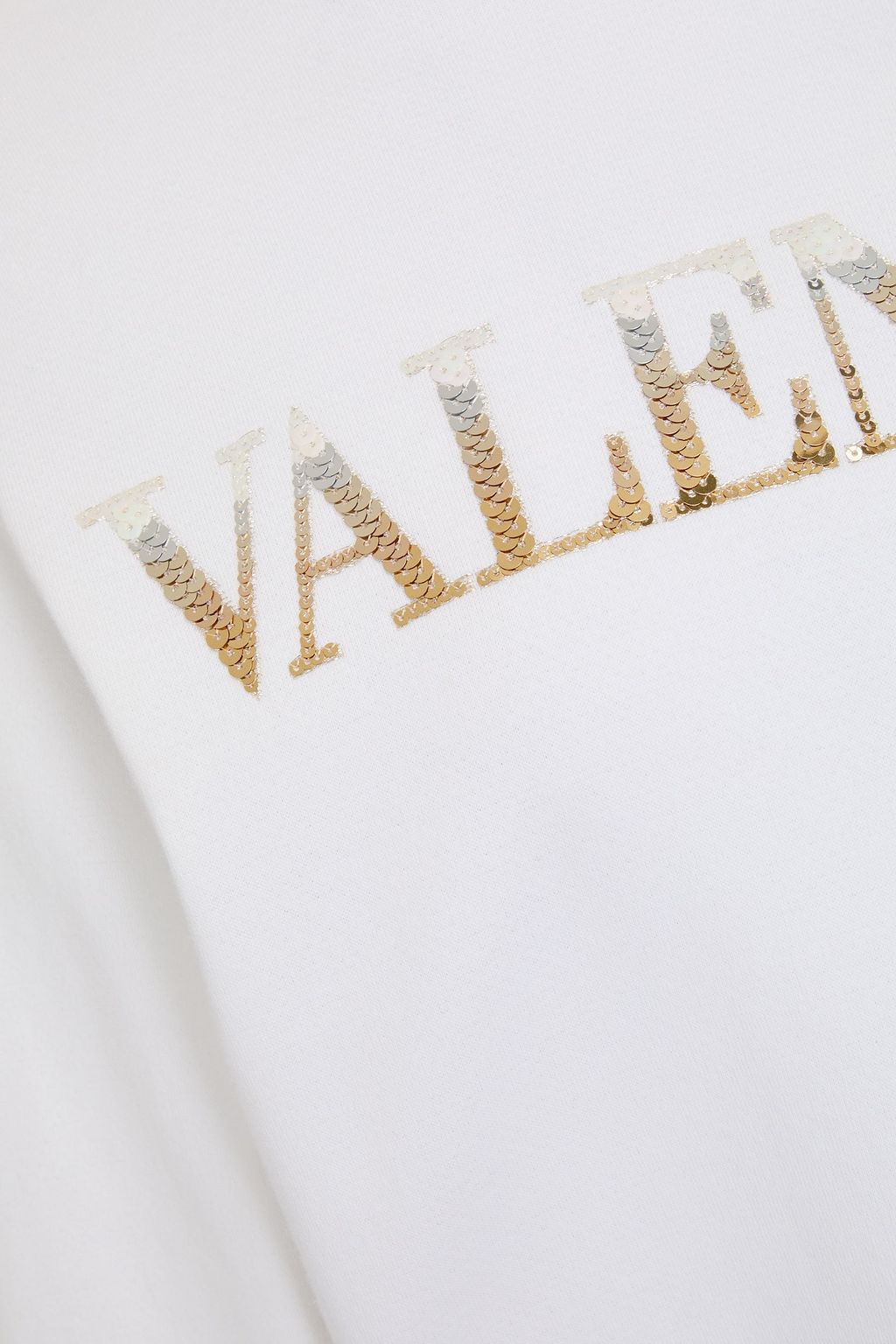 VALENTINO GARAVANI كنزة هودي من نسيج مصنوع من مزيج من قطن تيري فرنسي ومزيّنة بأقراص برّاقة