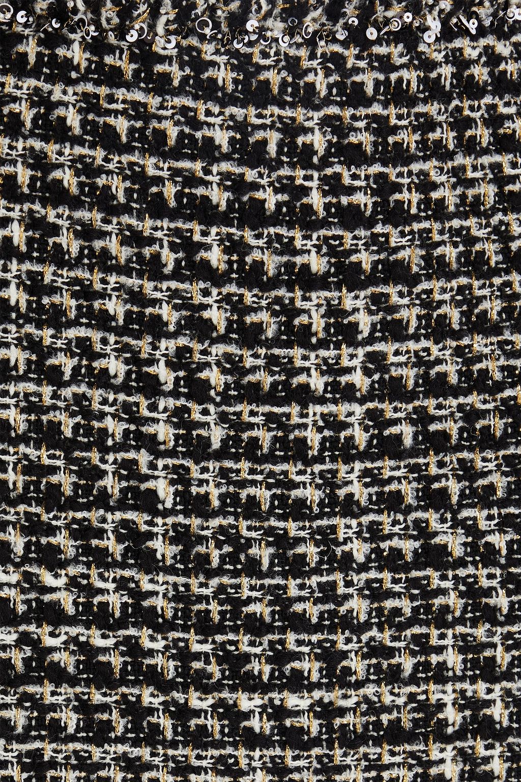 VALENTINO GARAVANI Metallic embellished wool-blend tweed midi pencil skirt