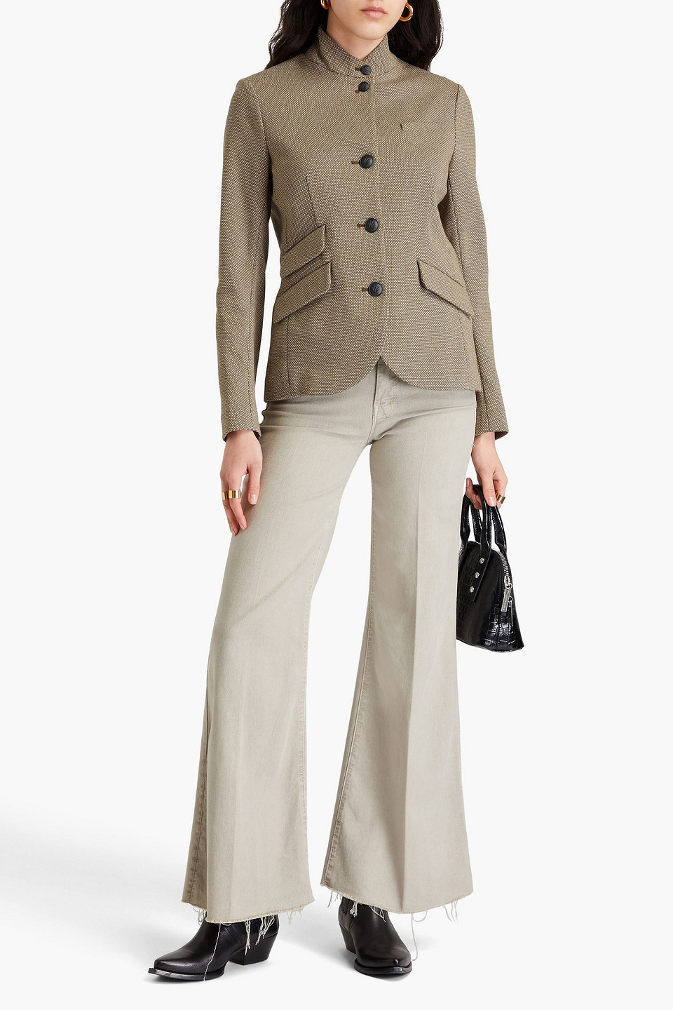 Rag & Bone Slade Cotton-blend Jacquard Blazer In Mushroom