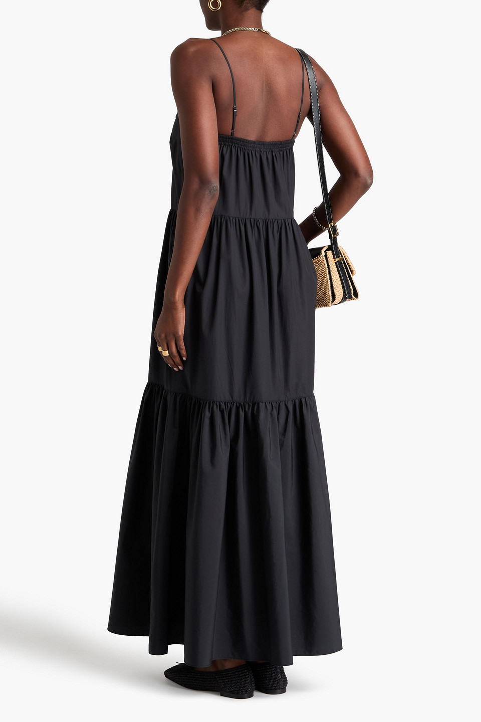  Rag & Bone - Sage Gestuftes Maxikleid Aus Baumwollpopeline - Schwarz - Xs 