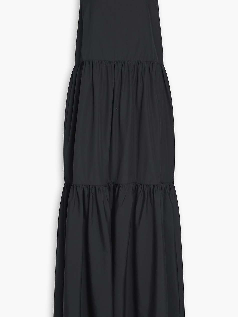 sage tiered cotton-poplin maxi dress