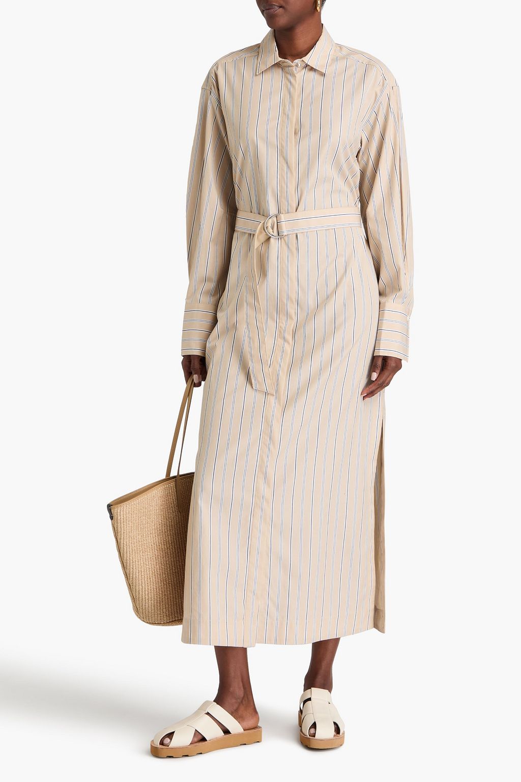 RAG & BONE コットンポプリン マキシシャツワンピース ストライプ