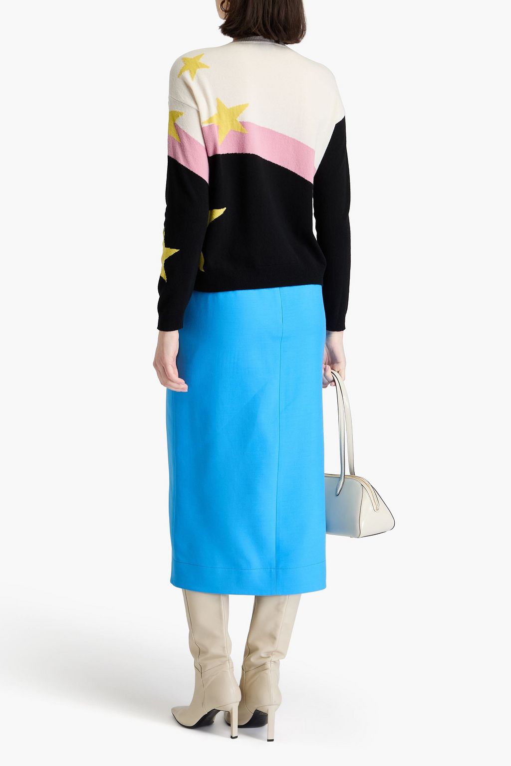 VALENTINO GARAVANI Wool and silk-blend crepe midi pencil skirt