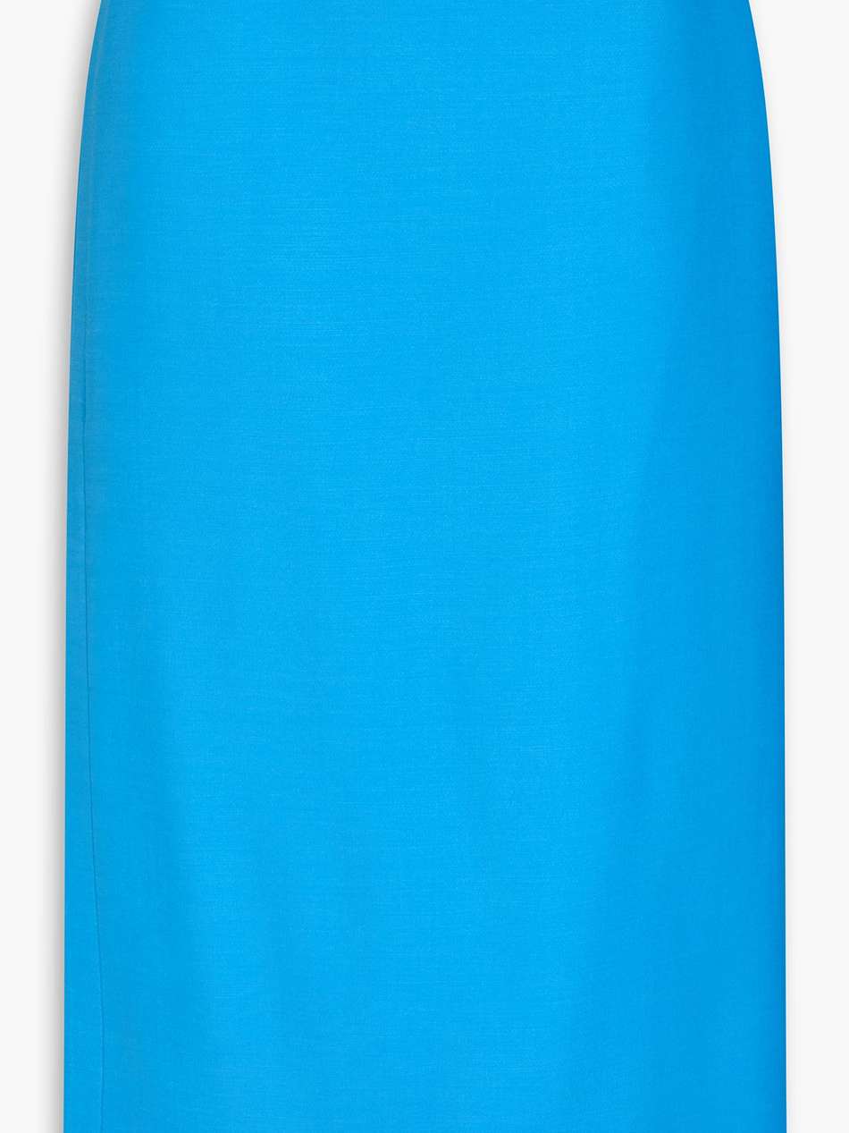 wool and silk-blend crepe midi pencil skirt