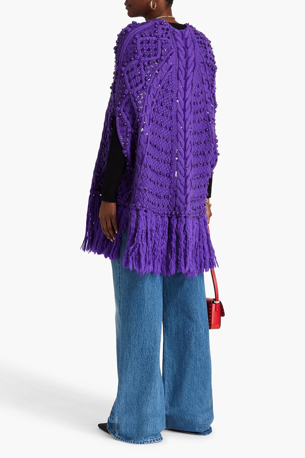 VALENTINO GARAVANI Embellished wool cape