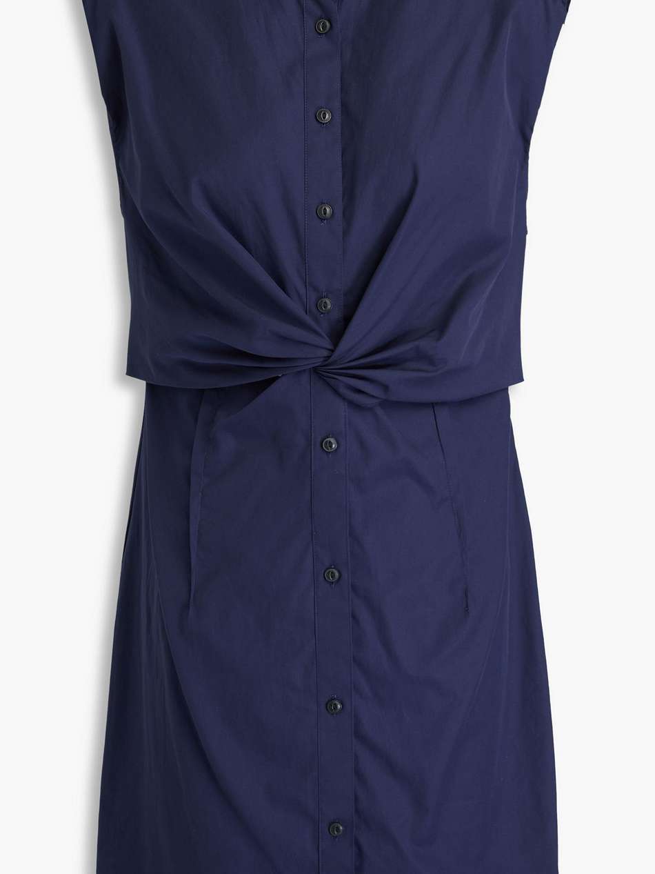 louisa twisted cotton-poplin mini dress