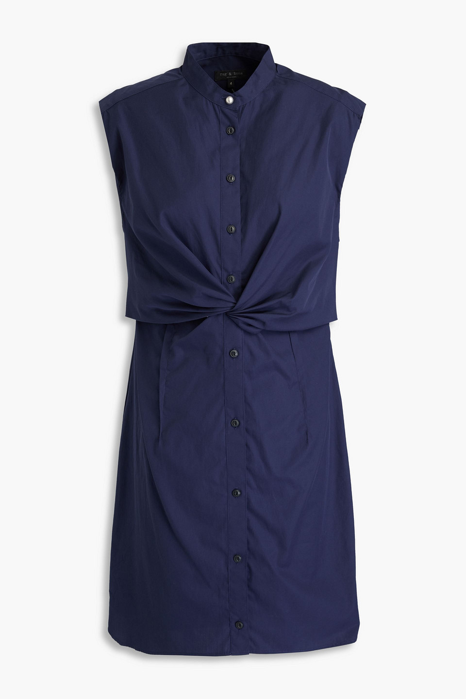 Rag & Bone Louisa Sleeveless Poplin Mini Dress In Navy