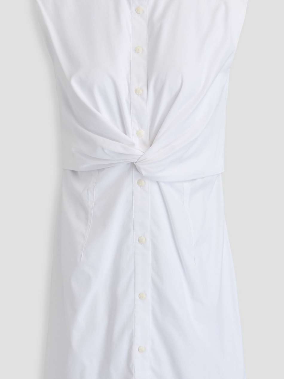 louisa twisted cotton-poplin mini shirt dress
