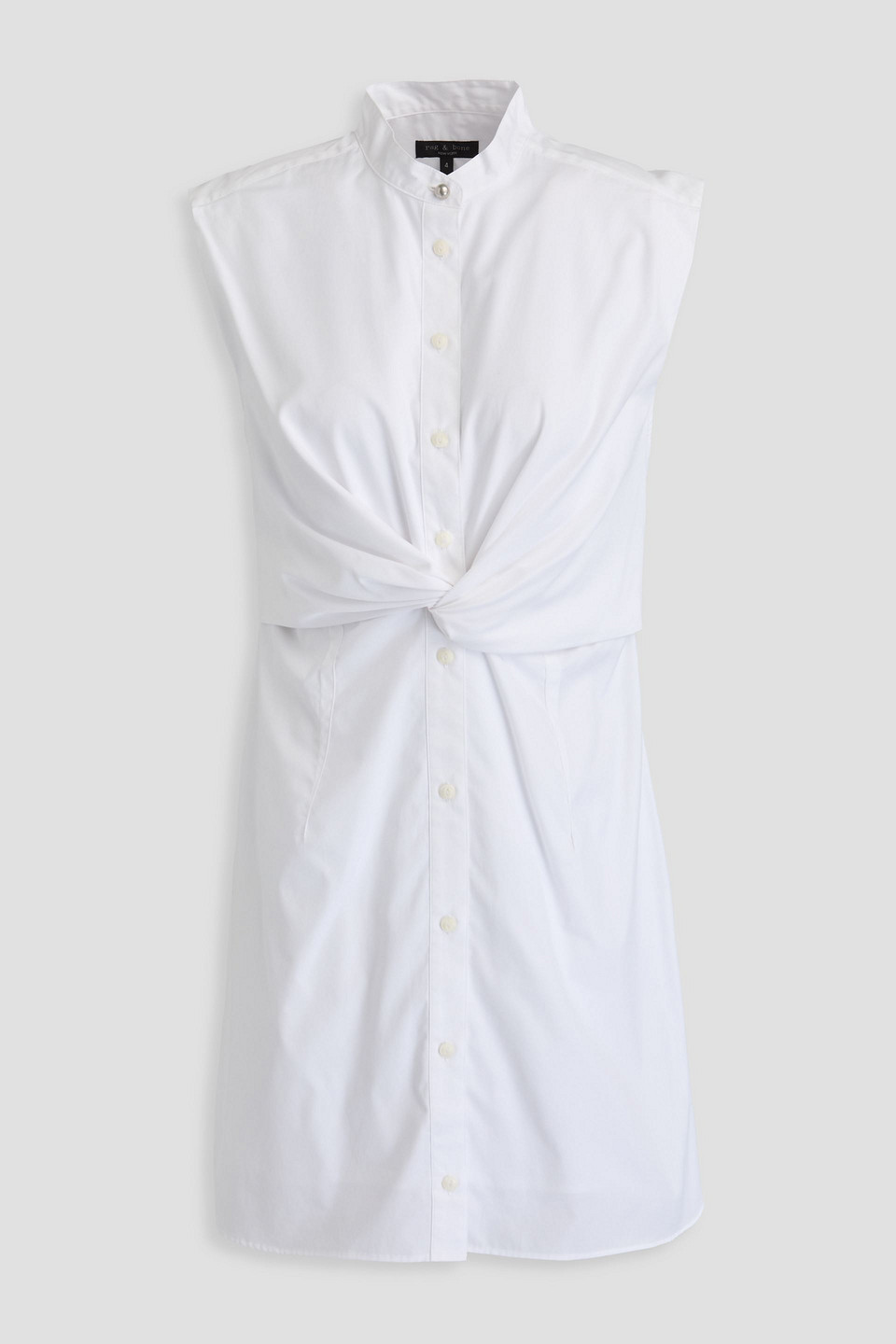 Louisa twisted cotton-poplin mini shirt dress
