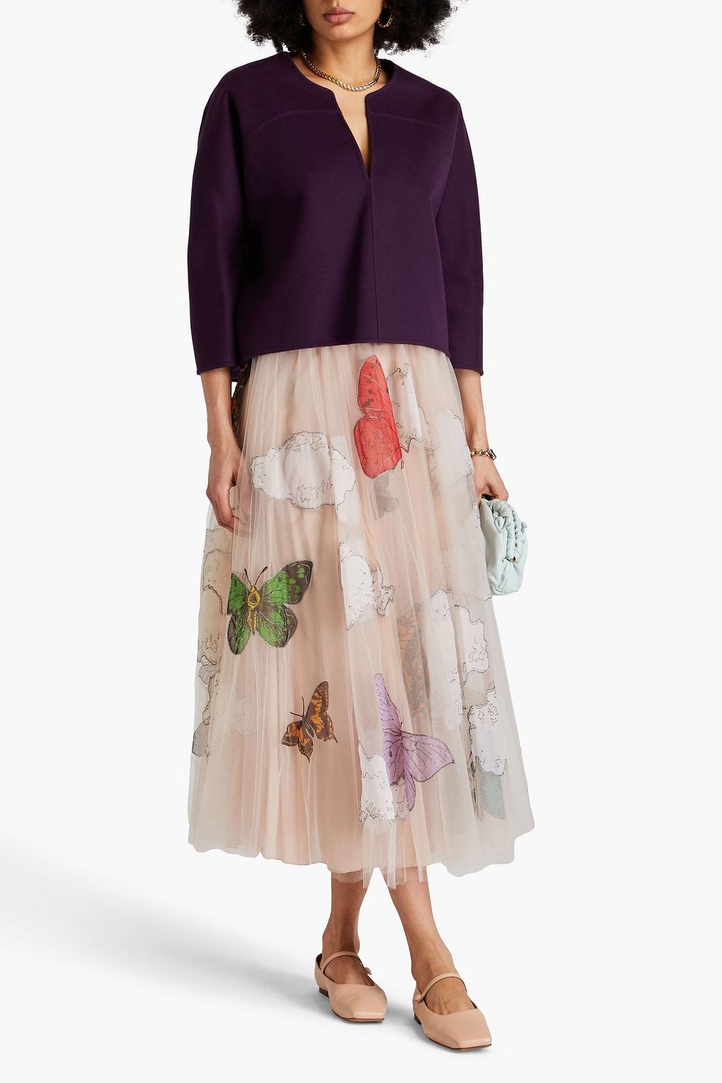 VALENTINO GARAVANI Wool and cashmere-blend felt top