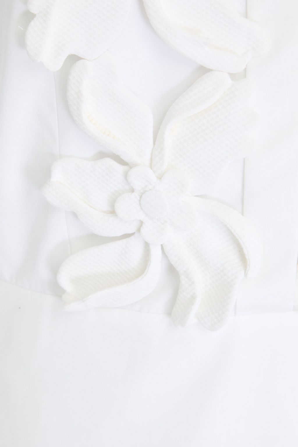 VALENTINO GARAVANI Floral-appliquéd cotton-poplin mini shirt dress