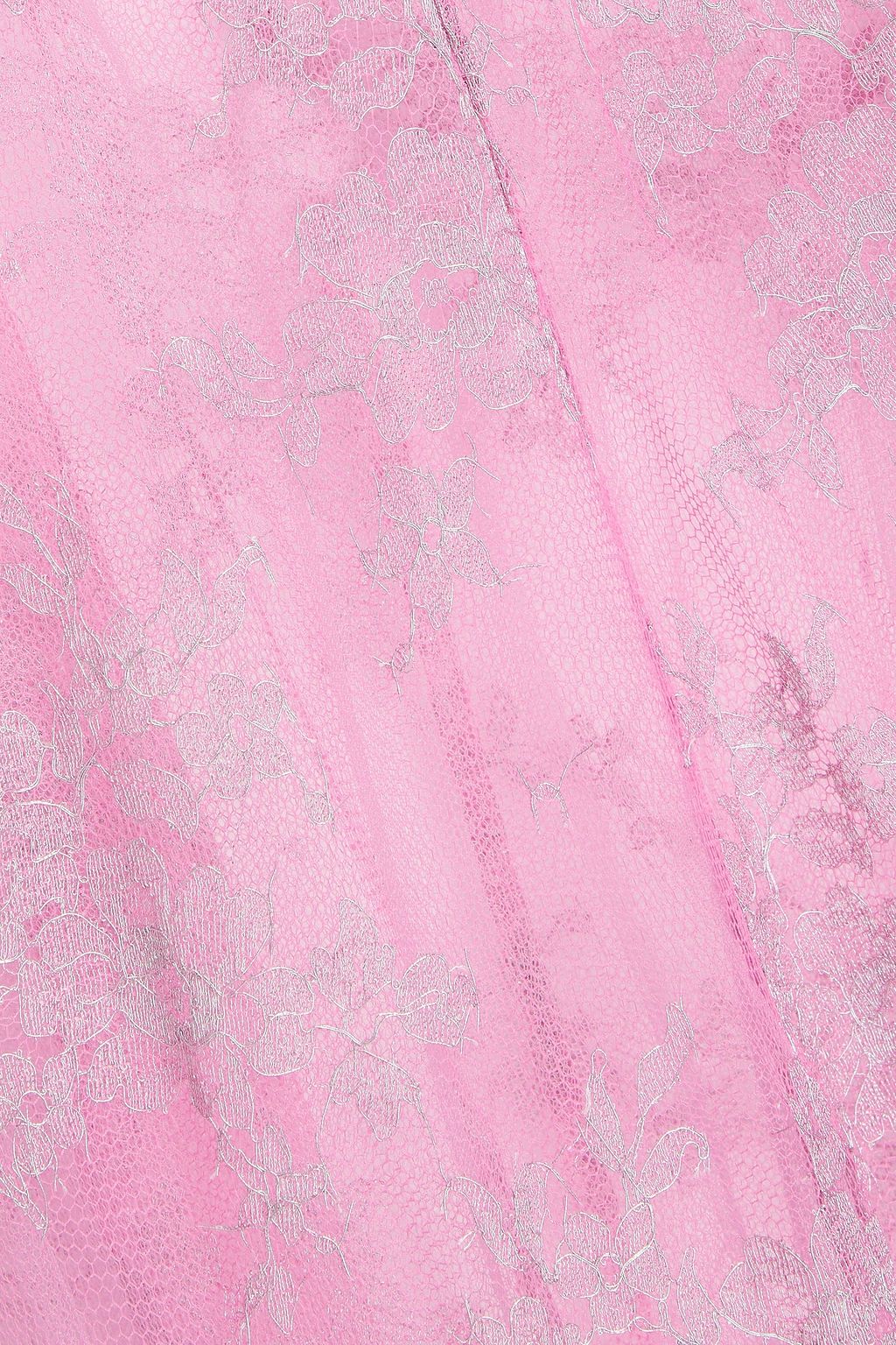 VALENTINO GARAVANI Metallic Chantily lace maxi dress