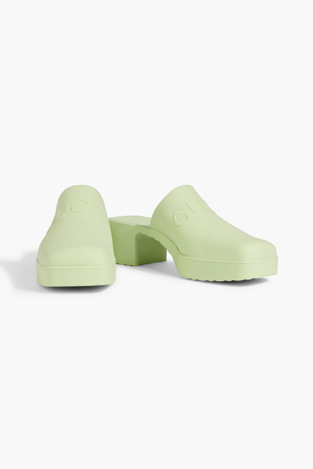 GUCCI Embossed rubber mules