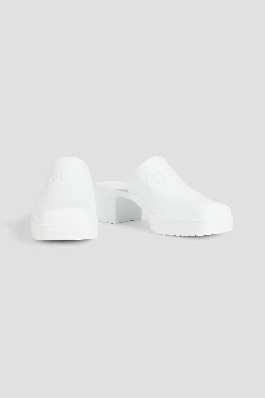 GUCCI Embossed rubber mules
